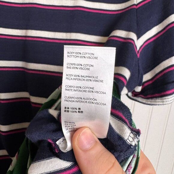 Anthropologie Sonja Stripes & Florals Short Sleeve Top N32 - Picture 3 of 7